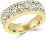 Madina Jewelry 1.60 ct Ladies Round Cut Diamond Anniversary Ring in 14 kt Yellow Gold - Image 2