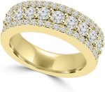 Madina Jewelry 1.60 ct Ladies Round Cut Diamond Anniversary Ring in 14 kt Yellow Gold - Image 3