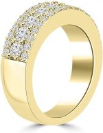 Madina Jewelry 1.60 ct Ladies Round Cut Diamond Anniversary Ring in 14 kt Yellow Gold - Image 4