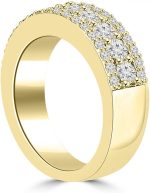 Madina Jewelry 1.60 ct Ladies Round Cut Diamond Anniversary Ring in 14 kt Yellow Gold - Image 5