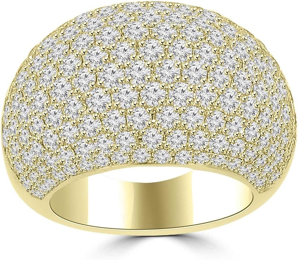 251228020527455_1 Madina Jewelry 5.25 ct Ladies Round Cut Diamond Anniversary Ring in 14 kt Yellow Gold - Image 1