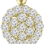 Madina Jewelry 1.00 Ct Ladies Round Cut Diamond Pendant/Necklace in 14 kt Yellow Gold