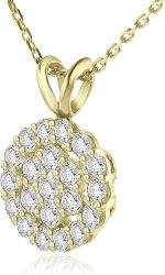 Madina Jewelry 1.00 Ct Ladies Round Cut Diamond Pendant/Necklace in 14 kt Yellow Gold - Image 3