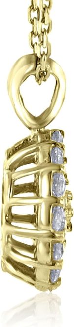 Madina Jewelry 1.00 Ct Ladies Round Cut Diamond Pendant/Necklace in 14 kt Yellow Gold - Image 4