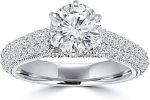 Madina Jewelry 2.00 ct Ladies Round Cut Diamond Engagement Ring in Pave Set in Platinum