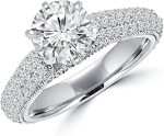 Madina Jewelry 2.00 ct Ladies Round Cut Diamond Engagement Ring in Pave Set in Platinum - Image 2