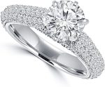 Madina Jewelry 2.00 ct Ladies Round Cut Diamond Engagement Ring in Pave Set in Platinum - Image 3