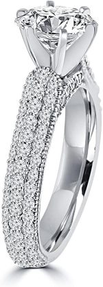 Madina Jewelry 2.00 ct Ladies Round Cut Diamond Engagement Ring in Pave Set in Platinum - Image 4