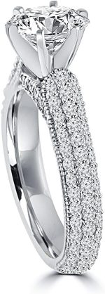 Madina Jewelry 2.00 ct Ladies Round Cut Diamond Engagement Ring in Pave Set in Platinum - Image 5