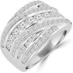 Madina Jewelry 2.10 ct Ladies Round Cut Diamond Anniversary Ring in 14 kt White Gold - Image 2