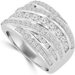 Madina Jewelry 2.10 ct Ladies Round Cut Diamond Anniversary Ring in 14 kt White Gold - Image 3