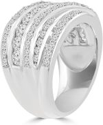 Madina Jewelry 2.10 ct Ladies Round Cut Diamond Anniversary Ring in 14 kt White Gold - Image 4