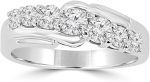 Madina Jewelry 1.15 ct Round Cut Diamond Wedding Band Ring in Prong Setting in 18 kt White Gold