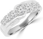 Madina Jewelry 1.15 ct Round Cut Diamond Wedding Band Ring in Prong Setting in 18 kt White Gold - Image 2
