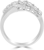 Madina Jewelry 1.15 ct Round Cut Diamond Wedding Band Ring in Prong Setting in 18 kt White Gold - Image 4