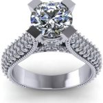 Madina Jewelry 2.65 ct Pave Set Round Cut Diamond Engagement Ring in Platinum