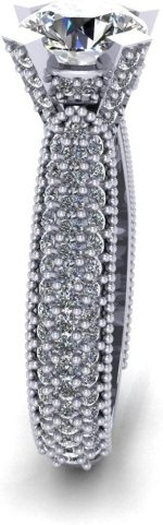Madina Jewelry 2.65 ct Pave Set Round Cut Diamond Engagement Ring in Platinum - Image 4
