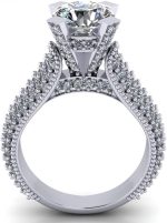 Madina Jewelry 2.65 ct Pave Set Round Cut Diamond Engagement Ring in Platinum - Image 5