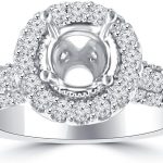 Madina Jewelry 1.90 ct Ladies Round Cut Diamond Semi Mount Ring in Pave Setting in Platinum