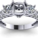Madina Jewelry 1.85 ct Round Cut Diamond Semi Mount Engagement Ring in 18 kt White Gold