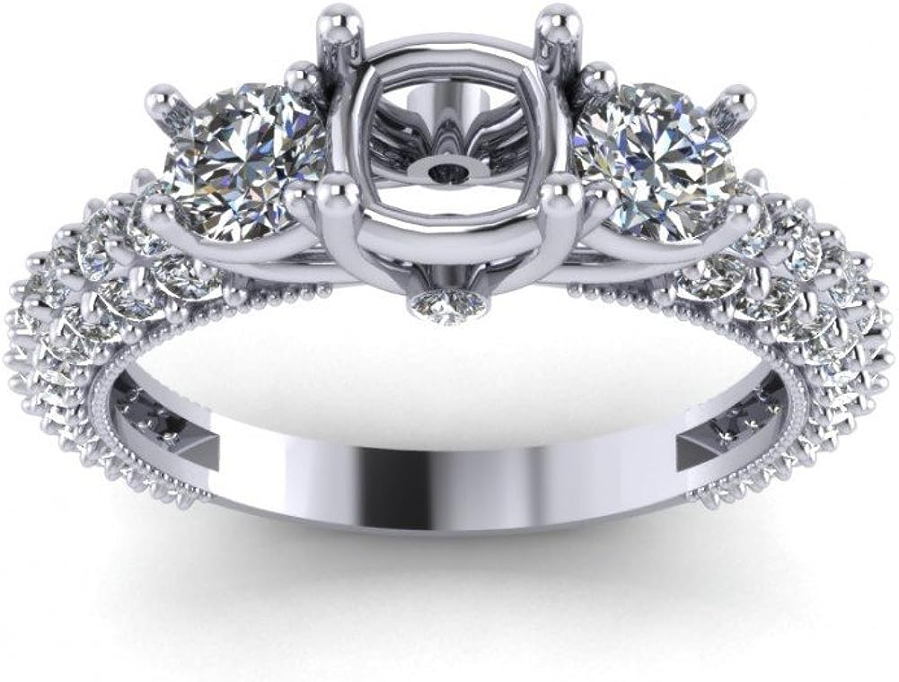 251228020527681_1 Madina Jewelry 1.85 ct Round Cut Diamond Semi Mount Engagement Ring in 18 kt White Gold - Image 1