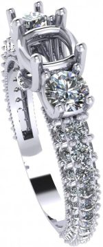 Madina Jewelry 1.85 ct Round Cut Diamond Semi Mount Engagement Ring in 18 kt White Gold - Image 5