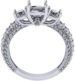 Madina Jewelry 1.85 ct Round Cut Diamond Semi Mount Engagement Ring in 18 kt White Gold - Image 6
