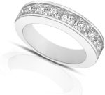 Madina Jewelry 2.00 ct Princess Cut Diamond Wedding Band Ring in Channel Setting in 18 kt White Gold - Image 3