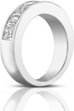 Madina Jewelry 2.00 ct Princess Cut Diamond Wedding Band Ring in Channel Setting in 18 kt White Gold - Image 4