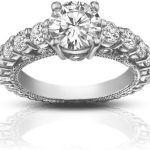 Madina Jewelry 2.25 ct Ladies Round Cut Diamond Accented Engagement Ring in 18 kt White Gold