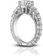 Madina Jewelry 2.25 ct Ladies Round Cut Diamond Accented Engagement Ring in 18 kt White Gold - Image 5