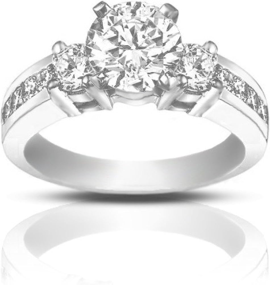 251228020527809_1 Madina Jewelry 1.25 ct Ladies Round Cut Diamond Engagement Accented Ring in Platinum - Image 1