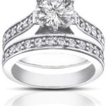 Madina Jewelry 1.80 ct Ladies Round Cut Diamond Engagement Accented Ring Set in Platinum