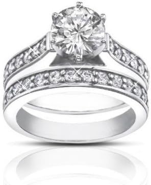 251228020527877_1 Madina Jewelry 1.80 ct Ladies Round Cut Diamond Engagement Accented Ring Set in Platinum - Image 1
