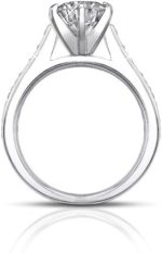Madina Jewelry 1.80 ct Ladies Round Cut Diamond Engagement Accented Ring Set in Platinum - Image 4