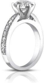 Madina Jewelry 2.25 ct Round Cut Diamond Engagement Ring Set Whit Millgrain on The Shank in Platinum - Image 4