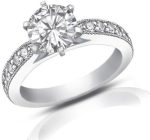 Madina Jewelry 1.40 ct Round Cut Diamond Engagement Ring Whit Millgrain on The Shank in 14 kt White Gold - Image 2