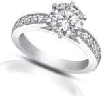 Madina Jewelry 1.40 ct Round Cut Diamond Engagement Ring Whit Millgrain on The Shank in 14 kt White Gold - Image 3