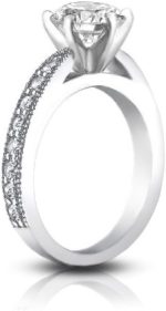 Madina Jewelry 1.40 ct Round Cut Diamond Engagement Ring Whit Millgrain on The Shank in 14 kt White Gold - Image 4