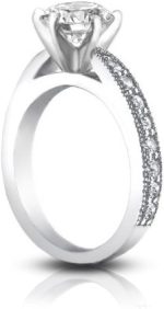 Madina Jewelry 1.40 ct Round Cut Diamond Engagement Ring Whit Millgrain on The Shank in 14 kt White Gold - Image 5