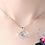 JUNZAI Necklace for Women Pendant Necklaces with Cubic Zirconia Valentines Mothers Day Anniversary Birthstones Jewellery Gifts for Wife Girlfriend Her - Image 3