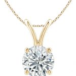 The Diamond Deal SI1-SI2 Clarity (.25-1.00 Carat) Cttw Lab-Grown Round Solitaire Diamond Pendant Necklace Womens Girls |14k Yellow or White or Rose/Pink Gold with 18" chain 0