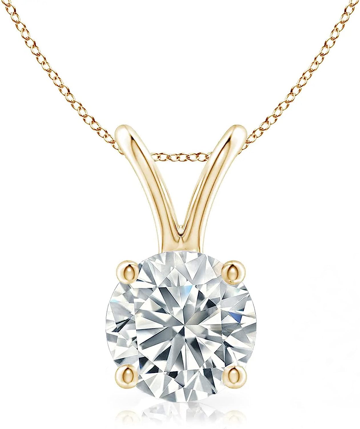260106101936786_1 The Diamond Deal SI1-SI2 Clarity (.25-1.00 Carat) Cttw Lab-Grown Round Solitaire Diamond Pendant Necklace Womens Girls |14k Yellow or White or Rose/Pink Gold with 18" chain 0 - Image 1