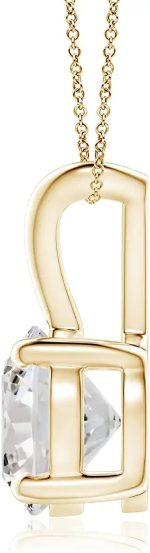 The Diamond Deal SI1-SI2 Clarity (.25-1.00 Carat) Cttw Lab-Grown Round Solitaire Diamond Pendant Necklace Womens Girls |14k Yellow or White or Rose/Pink Gold with 18" chain 0 - Image 4