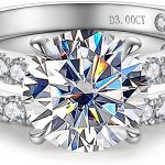 CADYNO Bridal Wedding Ring Set 14K White Gold Moissanite Lab Grown Created Diamond Solid Real Gold Eternity Wedding Band Engagement Ring for Women 5