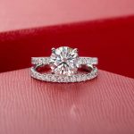 CADYNO Bridal Wedding Ring Set 14K White Gold Moissanite Lab Grown Created Diamond Solid Real Gold Eternity Wedding Band Engagement Ring for Women 5 - Image 2