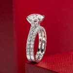 CADYNO Bridal Wedding Ring Set 14K White Gold Moissanite Lab Grown Created Diamond Solid Real Gold Eternity Wedding Band Engagement Ring for Women 5 - Image 4