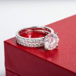 CADYNO Bridal Wedding Ring Set 14K White Gold Moissanite Lab Grown Created Diamond Solid Real Gold Eternity Wedding Band Engagement Ring for Women 5 - Image 6