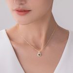 Salt and pepper diamond necklace pendant-Dainty drop layering necklace with chain-Grey galaxy diamond necklace-Alternative April birthstone - Image 2