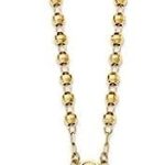 Diamond2Deal 14k Yellow Gold Diamond-cut 4mm Beaded Semi-solid Rosary 24 inch Necklace Fine Jewelry Gift for Women